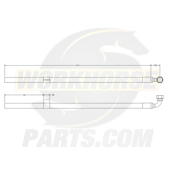 W8006977  -  Hose Asm - Power Steering Gear Outlet (Gear to Cooler)